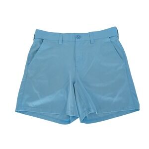 Huk Pursuit Performance Fishing Shorts Mens M Blue Stretch 6.5" Inseam Utility